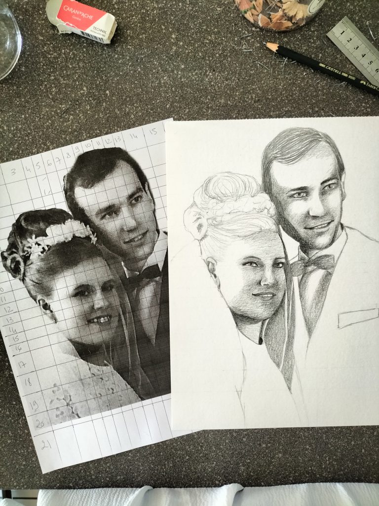 Monique et Gérard en cours de réalisation